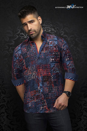 Knit long sleeve shirt for men by Au Noir | TURNER Navy Blue | Menshirt.com, complete inventory of the Au Noir brand