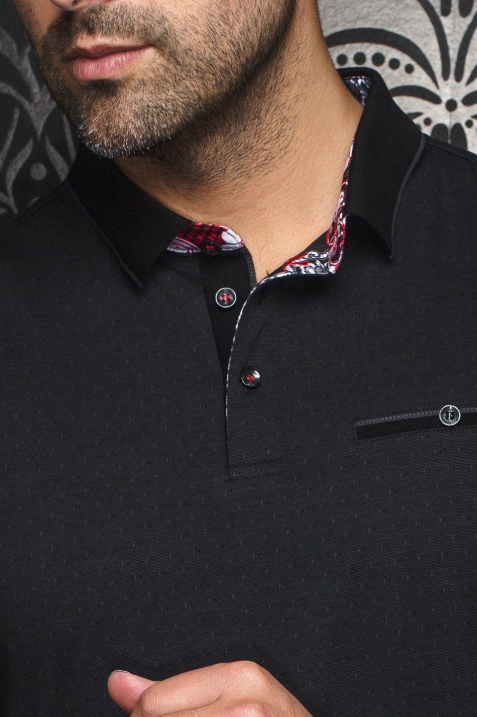 Polo manches longues pour homme par Au Noir | VERNER Noir Gris | Machemise.ca, inventaire complet de la marque Au Noir