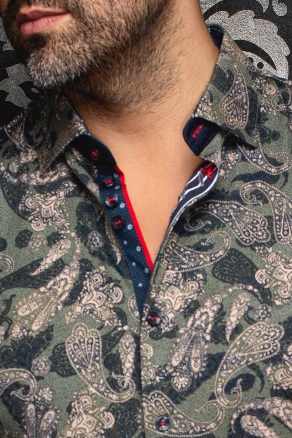 Chemise manches longues en Knit pour homme par Au Noir | VESPER Olive | Machemise.ca, inventaire complet de la marque Au Noir