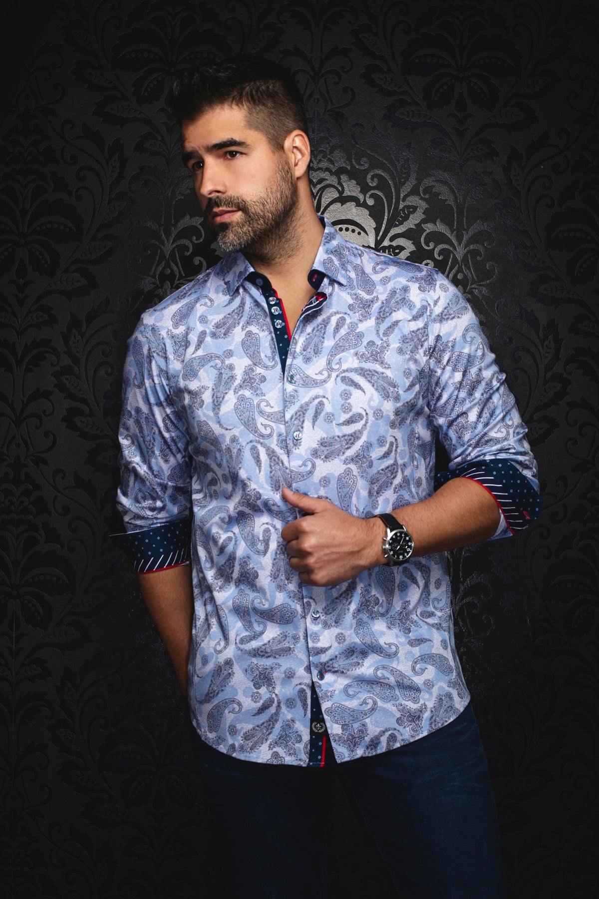 Chemise manches longues en Knit pour homme par Au Noir | VESPER Blanc | Machemise.ca, inventaire complet de la marque Au Noir