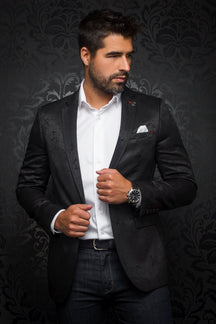 Veston pour homme par Au Noir | WILLIAM_JACQUARD Gris Noir/black | Machemise.ca, inventaire complet de la marque Au Noir