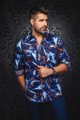 Chemise manches longues en Knit pour homme par Au Noir | ZANDER Marine | Machemise, inventaire complet de la marque Au Noir