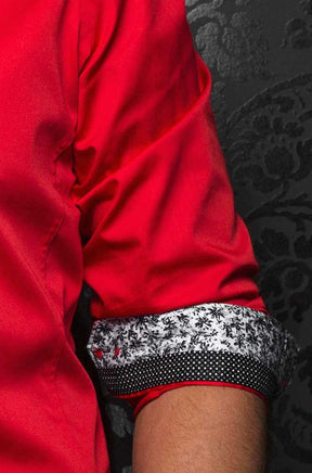 Chemise manches courtes en coton extensible pour homme par Au Noir | ALONSO (SS) Rouge | Machemise.ca, inventaire complet de la marque Au Noir