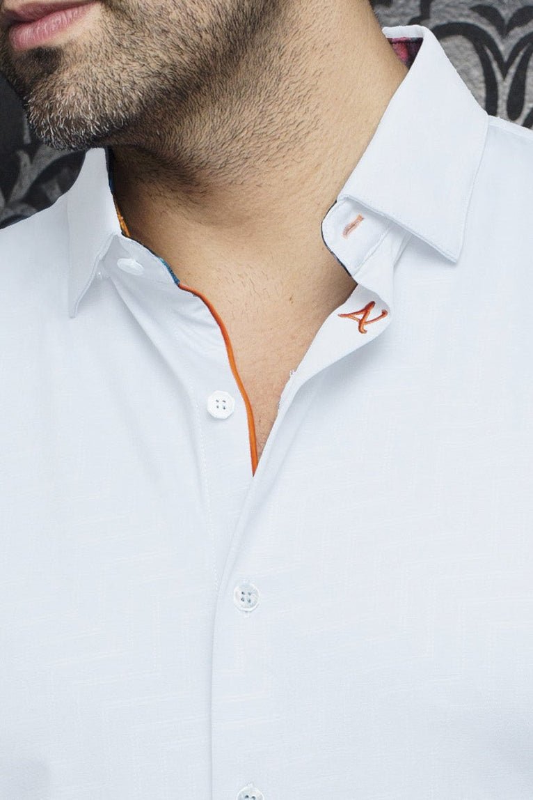 Chemise manches courtes en Knit extensible pour homme par Au Noir | DIVENERE (SS) Blanc | Machemise.ca, inventaire complet de la marque Au Noir