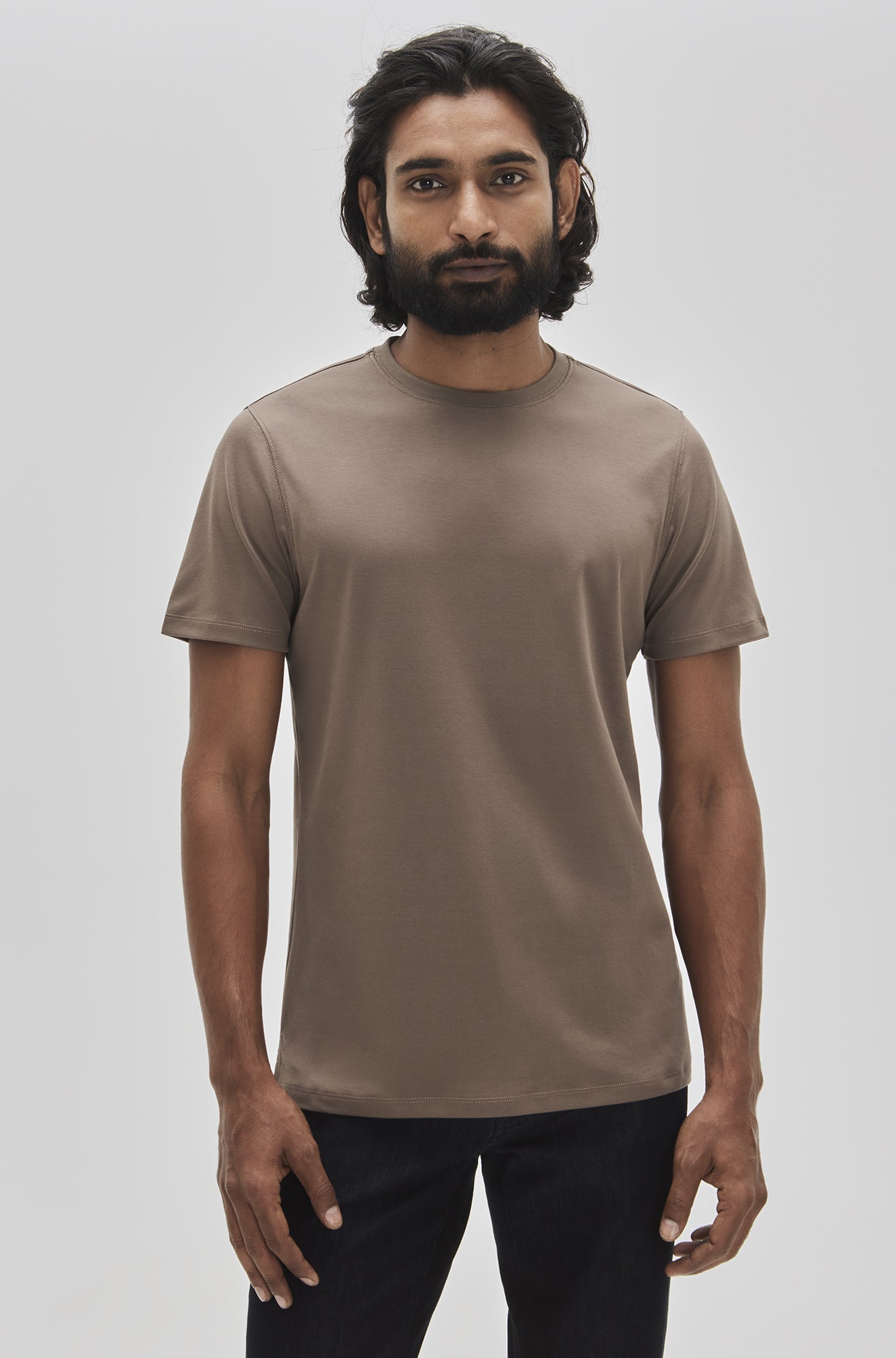 T-Shirt col rond pour homme par Robert Barakett | Georgia 23336 Brun | Machemise.ca, vêtements mode pour hommes
