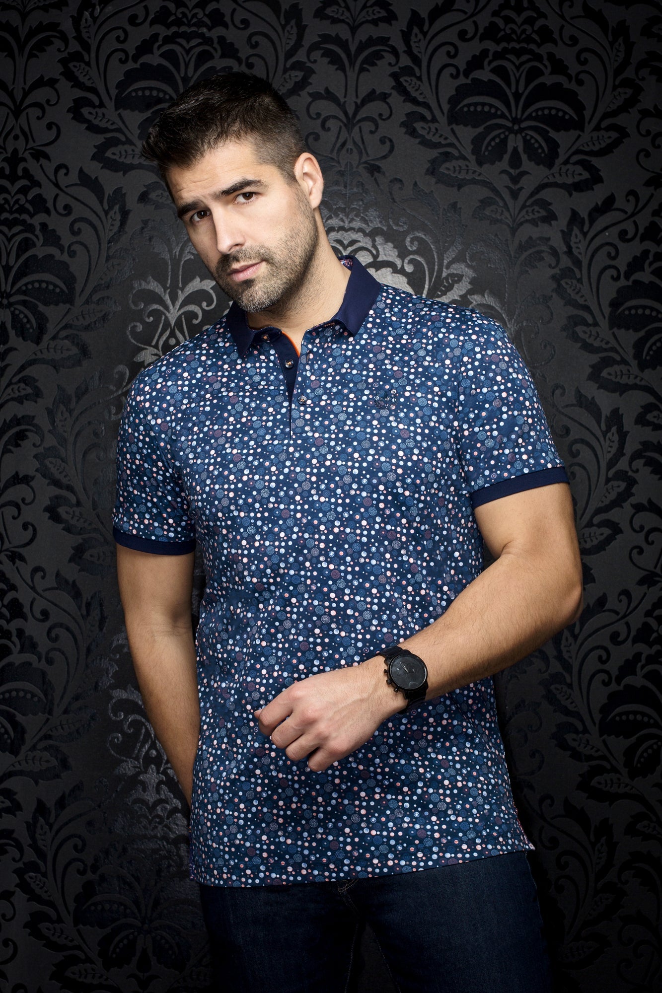 Polo pour homme par Au Noir | ADONIS Marine Orange | Machemise.ca, inventaire complet de la marque Au Noir