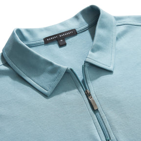 Polo avec fermeture éclair pour homme par Robert Barakett | Georgia RB01030 SMOKBL | Machemise.ca, vêtements mode pour hommes
