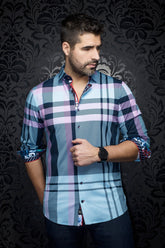 Chemise manches longues en Knit pour homme par Au Noir | BRAHMS Bleu Clair | Machemise.ca, inventaire complet de la marque Au Noir