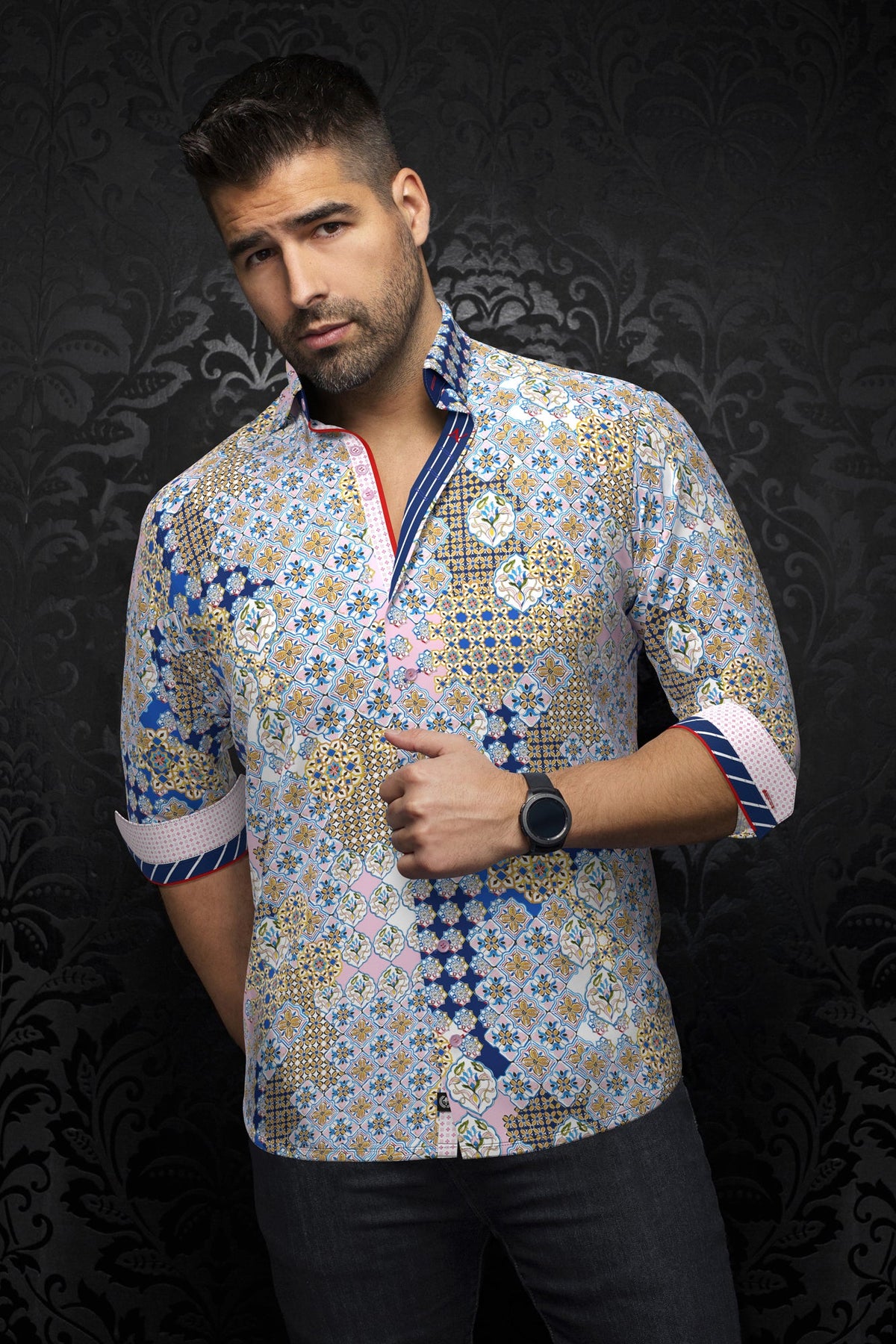 Chemise manches longues pour homme par Au Noir | CARLSON Rose | Machemise.ca, inventaire complet de la marque Au Noir