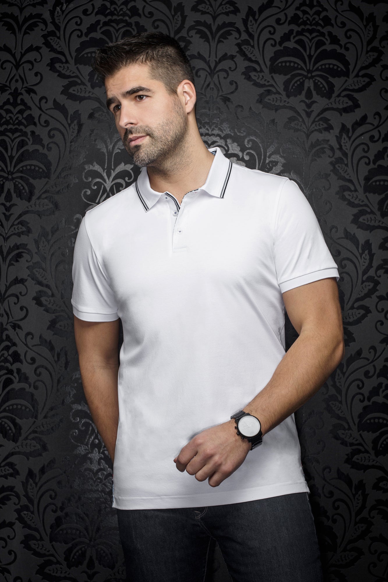 Polo pour homme par Au Noir | DELLARIO Blanc | Machemise.ca, inventaire complet de la marque Au Noir