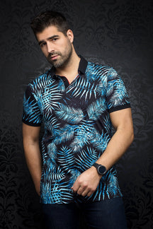 Polo pour homme par Au Noir | HILO BLACK TURQ | Machemise.ca, inventaire complet de la marque Au Noir