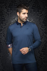 Polo manches longues pour homme par Au Noir | PATRONN Marine Orange | Machemise.ca, inventaire complet de la marque Au Noir