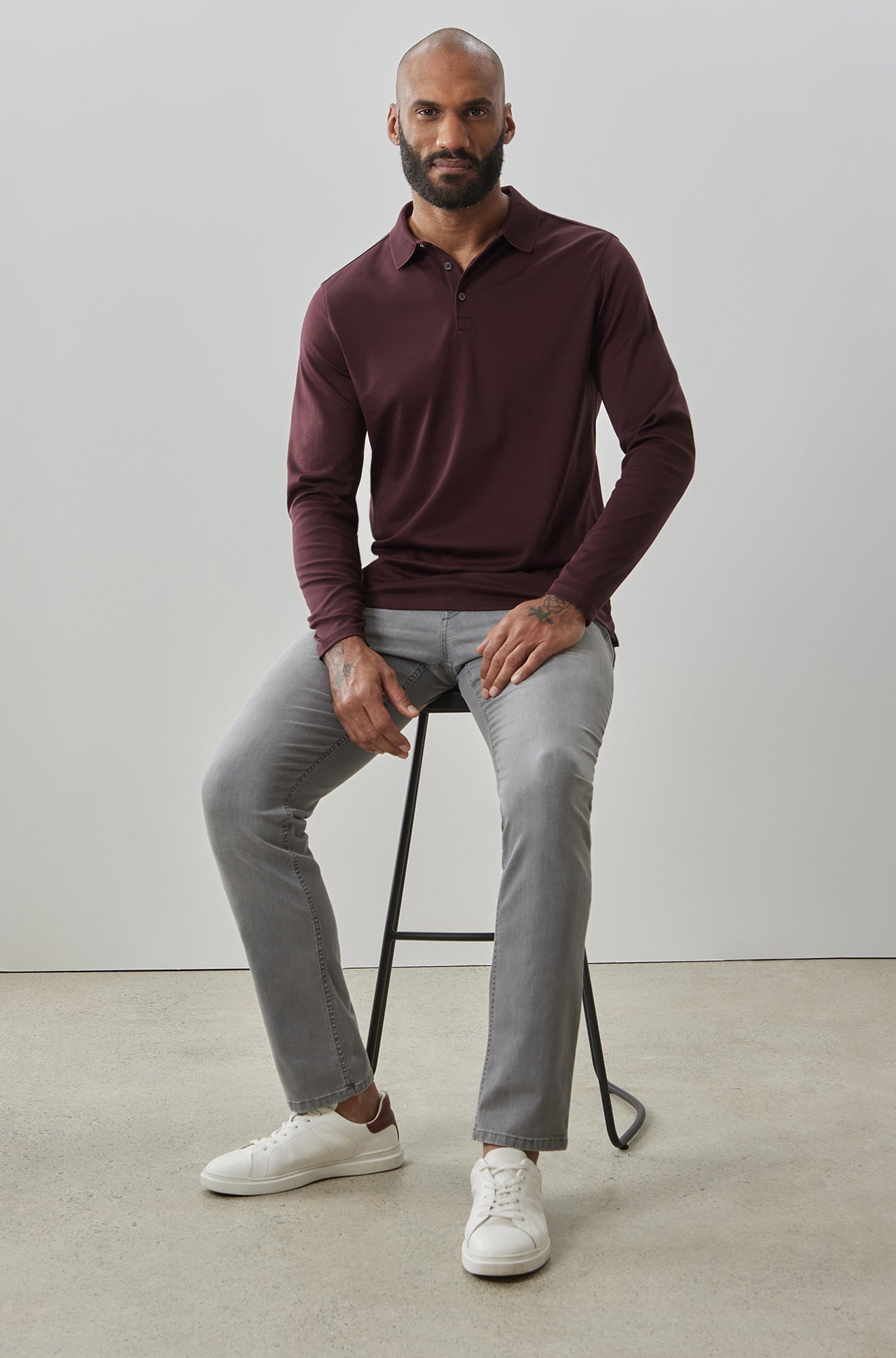 Polo honeycomb pour homme par Robert Barakett | Georgia RB01384 Cabernet | Machemise.ca, vêtements mode pour hommes