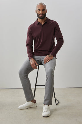Polo honeycomb pour homme par Robert Barakett | Georgia RB01384 Cabernet | Machemise.ca, vêtements mode pour hommes