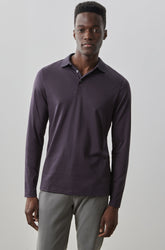 Polo honeycomb pour homme par Robert Barakett | Georgia RB01384 Aubergine | Machemise.ca, vêtements mode pour hommes