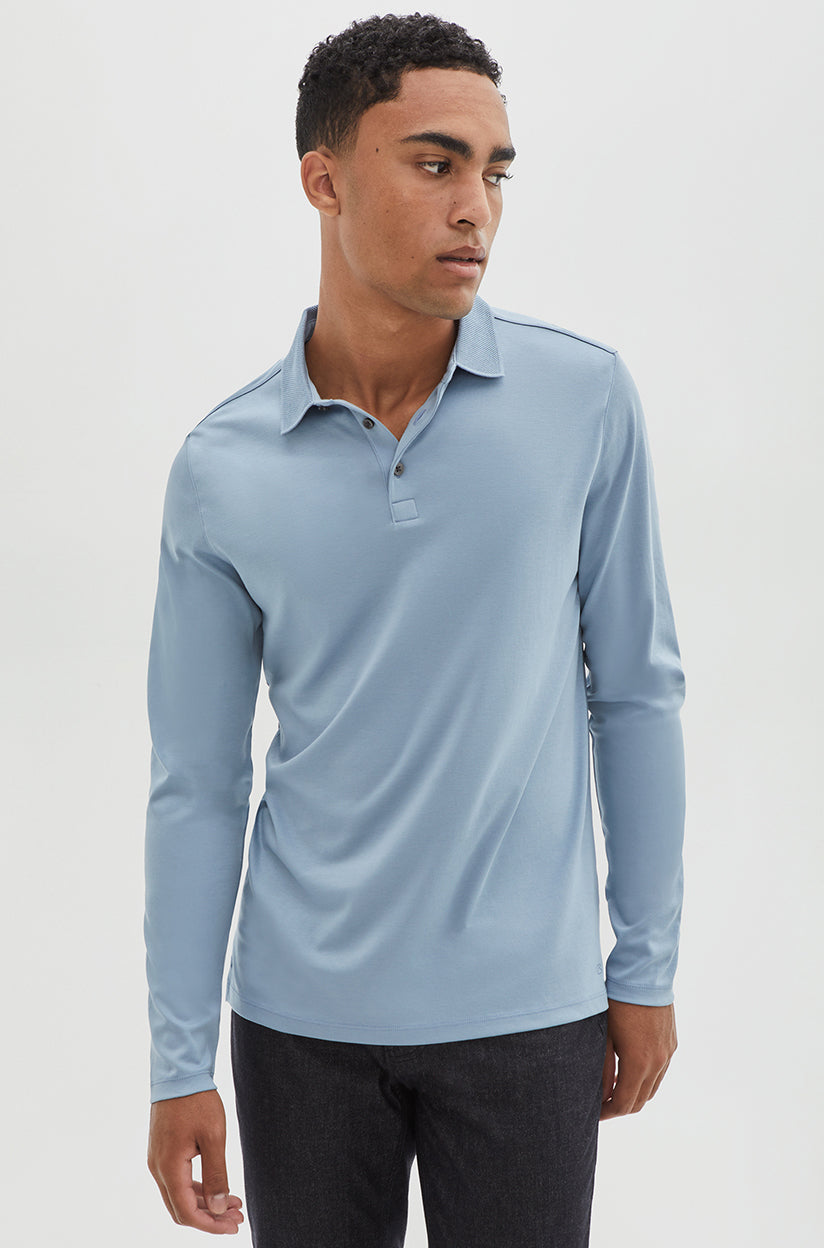 Polo pour homme par Robert Barakett  | Georgia RB01384 Faded Denim | Machemise.ca, vêtements mode pour hommes // Men's polo shirt by Robert Barakett | Georgia RB01384 Faded Denim | Machemise.ca, fashion clothing for men