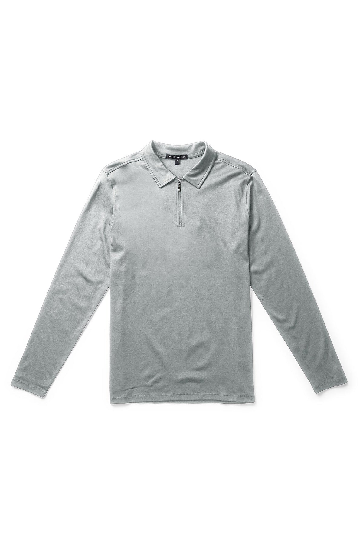 Polo avec zip pour homme par Robert Barakett | Georgia RB92230 Gris Monument | Machemise.ca, vêtements mode pour hommes